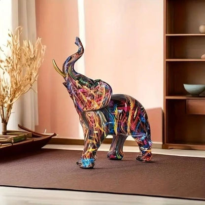 Vibrant Urban Elephant Art Sculpture