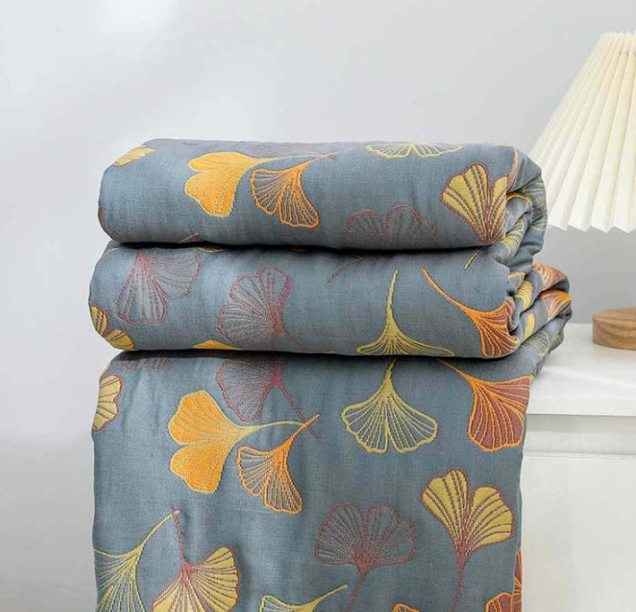 Reversible Throw Blanket for Cozy Home Decor with Nature Motif