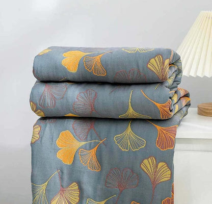 Reversible Throw Blanket for Cozy Home Decor with Nature Motif