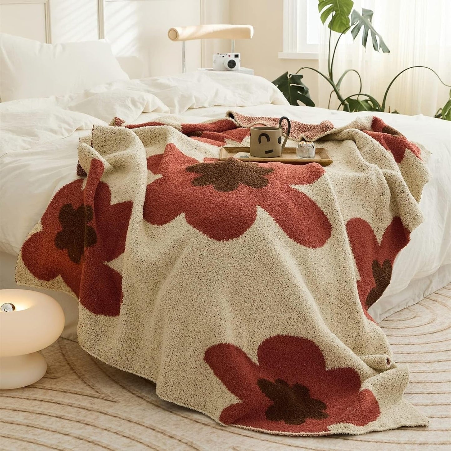 Floral Comfort Blanket | Cozy Knitted Home Accessory