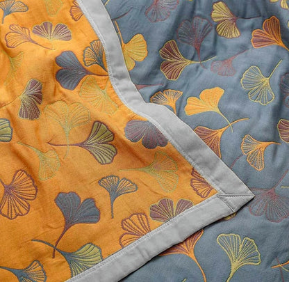 Reversible Throw Blanket for Cozy Home Decor with Nature Motif