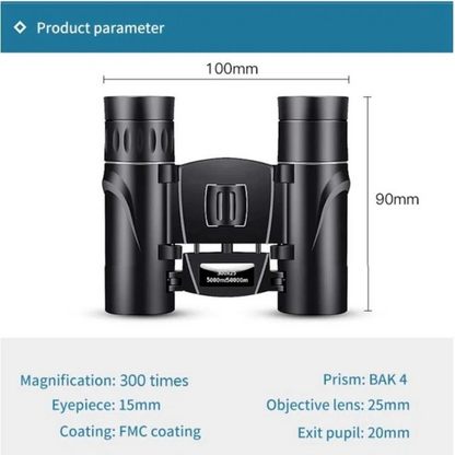 Long-Range 900x25 Binoculars with High-Clarity Bak4 Optics