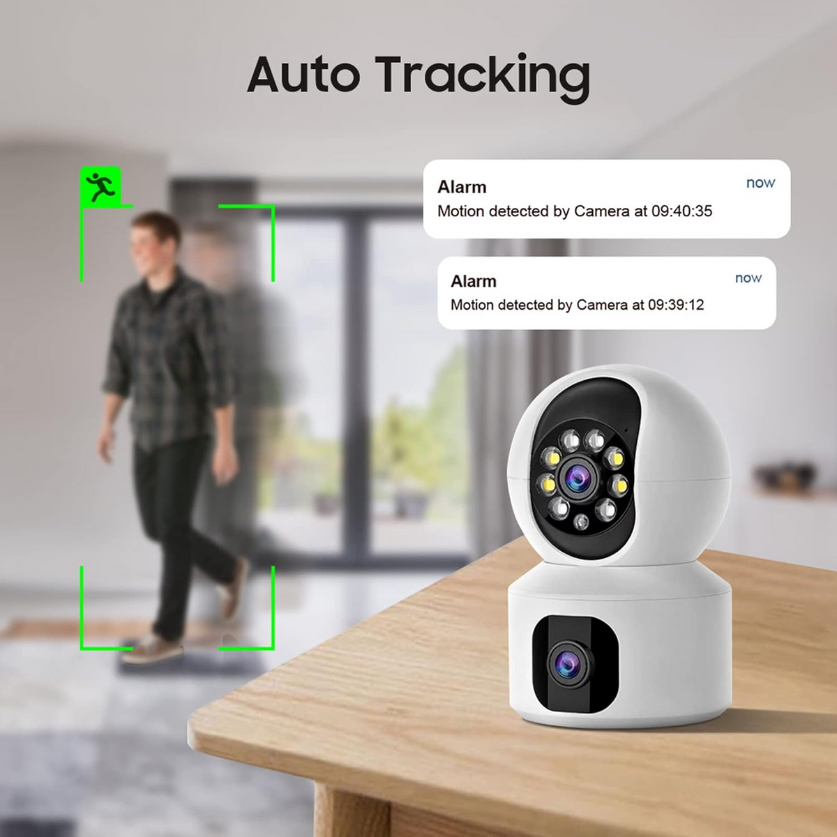 WiFi Security Camera with Dual Lens and HD Video Quality