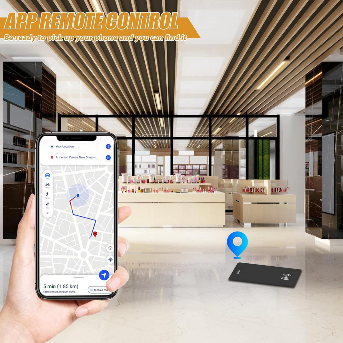 Rechargeable Tracking Card for Portfolio, Works with Apple Find My