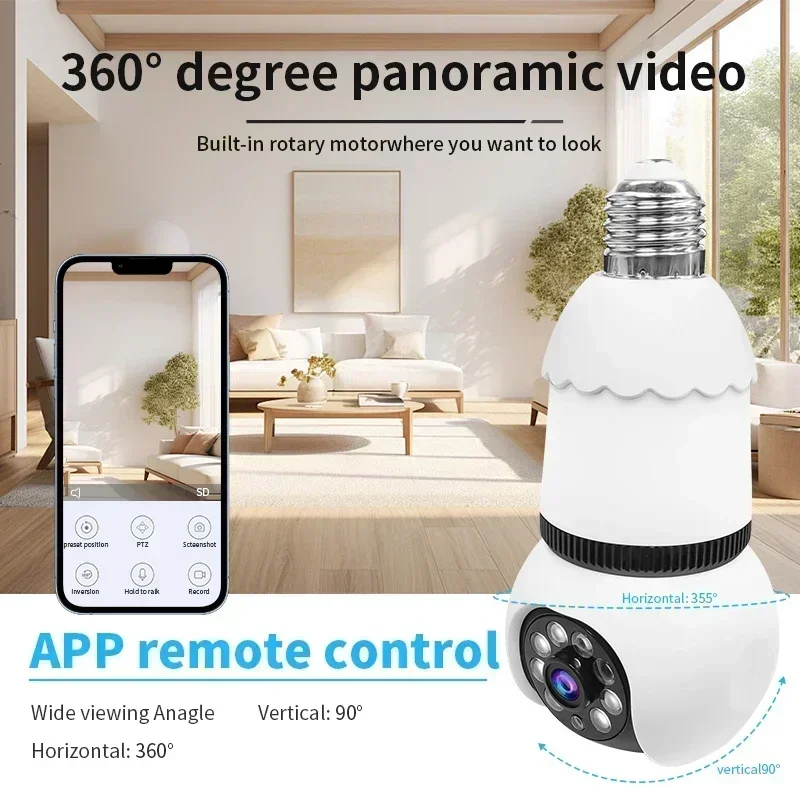 LED Bulb Security Camera with Color Vision Features