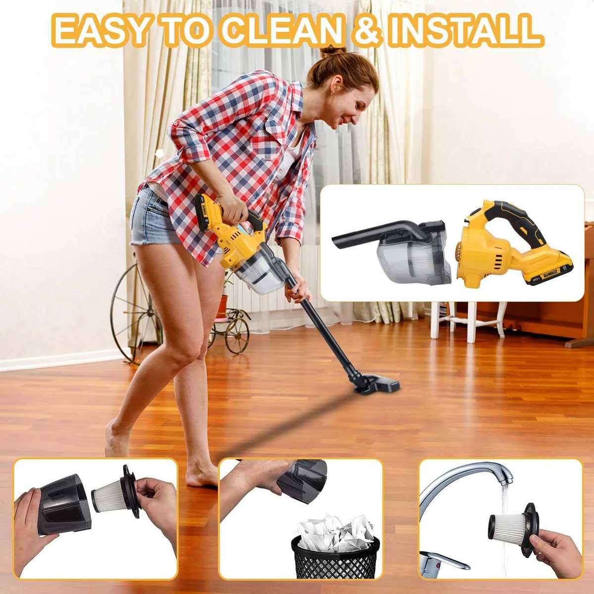 Cordless Vacuum Cleaner for Versatile Cleaning – High-Power Model