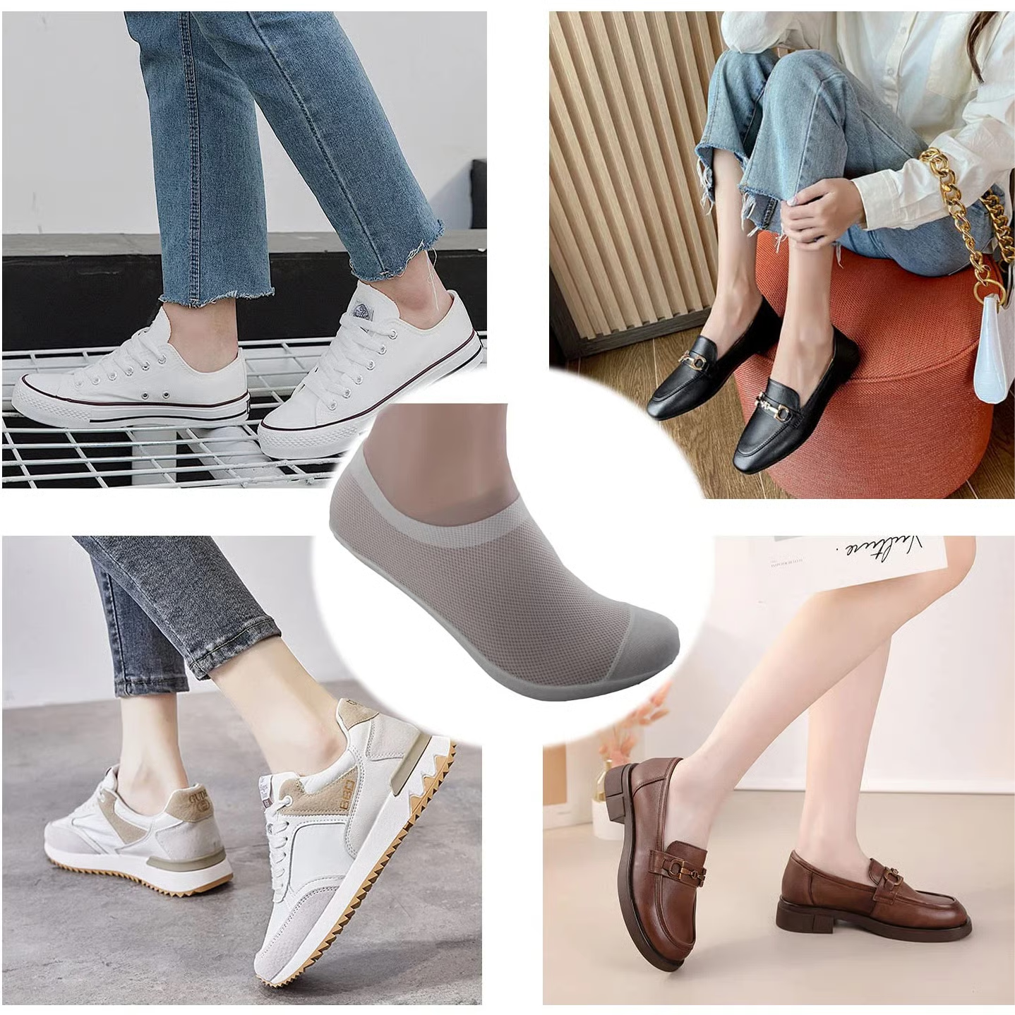 6 Pairs of Invisible No-Show Socks with Secure Grip | Breathable Comfort for Sneakers & Loafers