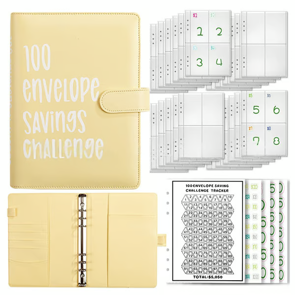 BudgetBuddy – The 100-Envelope Savings Challenge Workbook