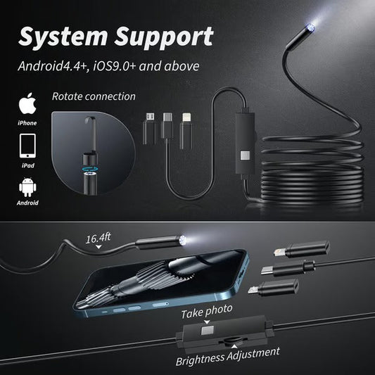 Portable Inspection Camera Compatible with Phones