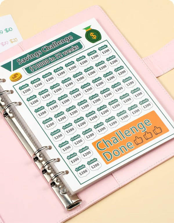 BudgetBuddy – The 100-Envelope Savings Challenge Workbook