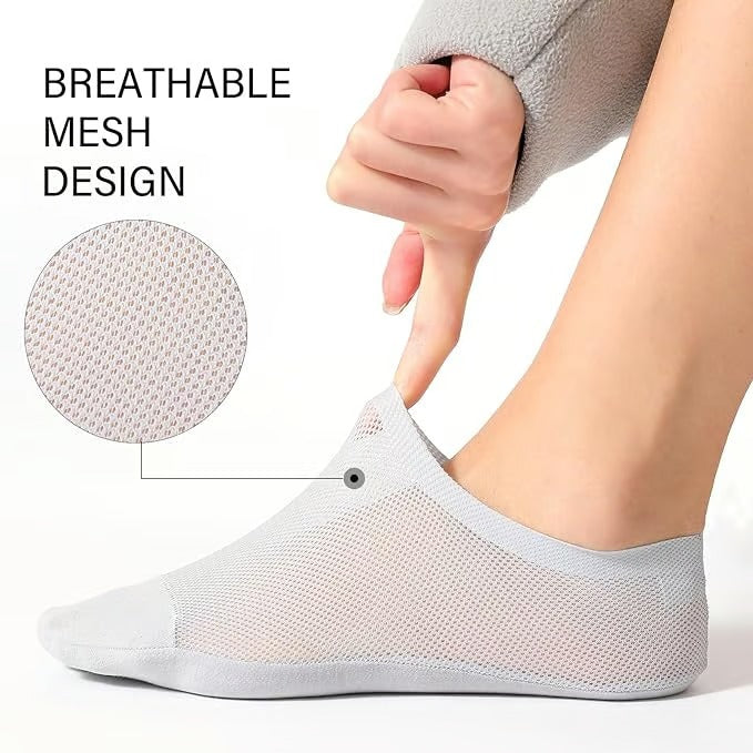 6 Pairs of Invisible No-Show Socks with Secure Grip | Breathable Comfort for Sneakers & Loafers