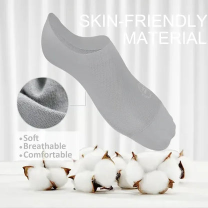 6 Pairs of Invisible No-Show Socks with Secure Grip | Breathable Comfort for Sneakers & Loafers