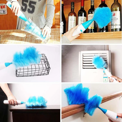 Cordless Dusting Brush with Telescopic Handle & Dual Heads