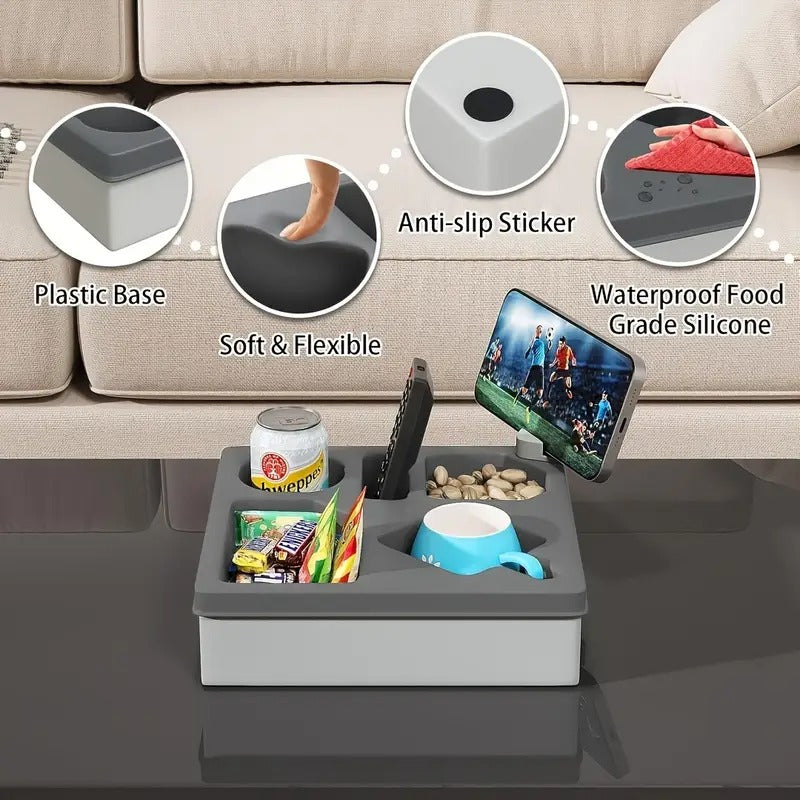 Armrest Organizer with Cup Holder for Sofa