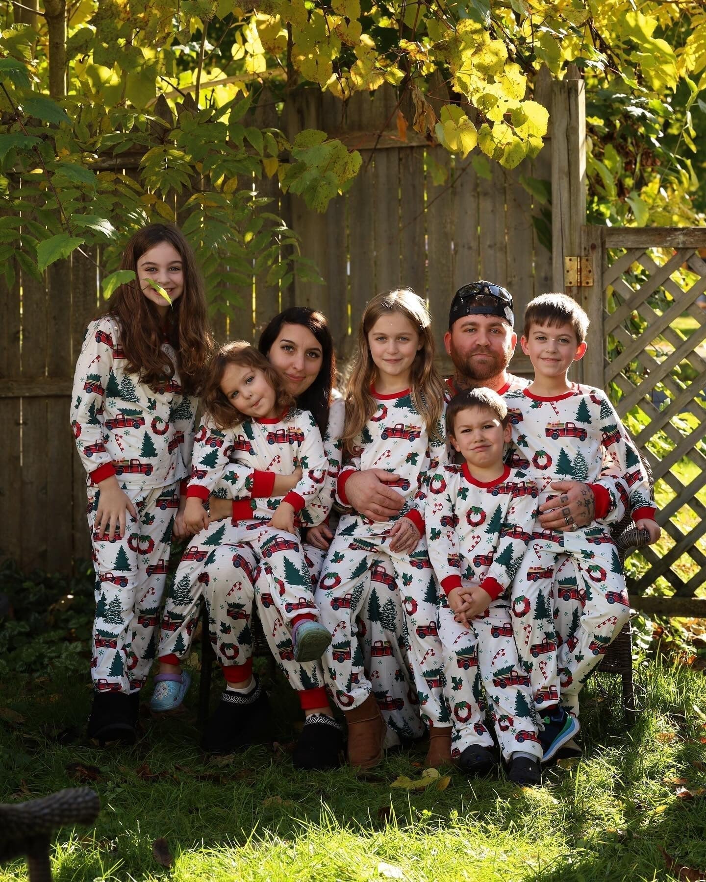 Family Christmas Pajamas for Truck with Christmas Tree Design