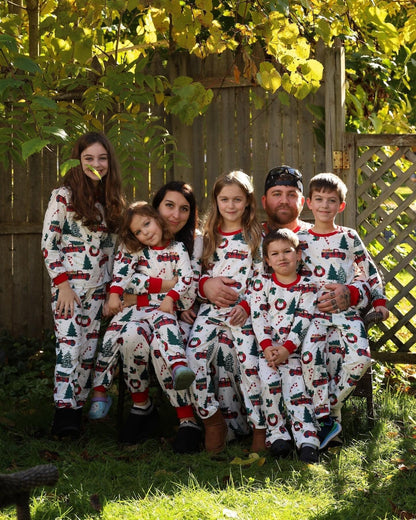 Family Christmas Pajamas for Truck with Christmas Tree Design