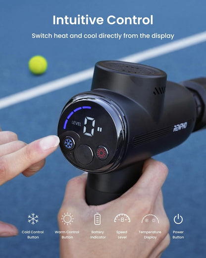 Muscle Relaxation Gun | 8 Heat Settings and User-Friendly Display