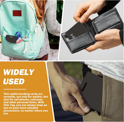 Rechargeable Tracking Card for Portfolio, Works with Apple Find My