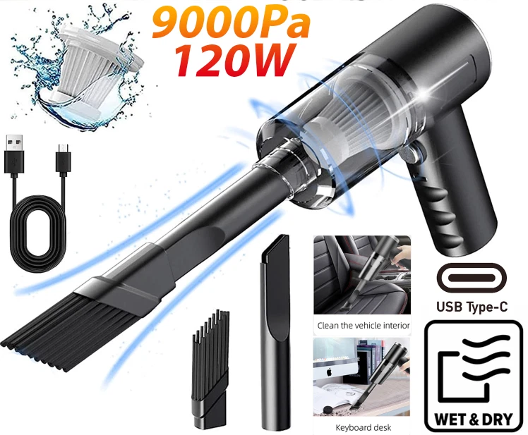 Lightweight Cordless Car Vacuum Cleaner 120W – Versatile Design