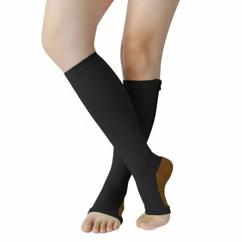 Compression Support Socks for Relief with Zipper Closure