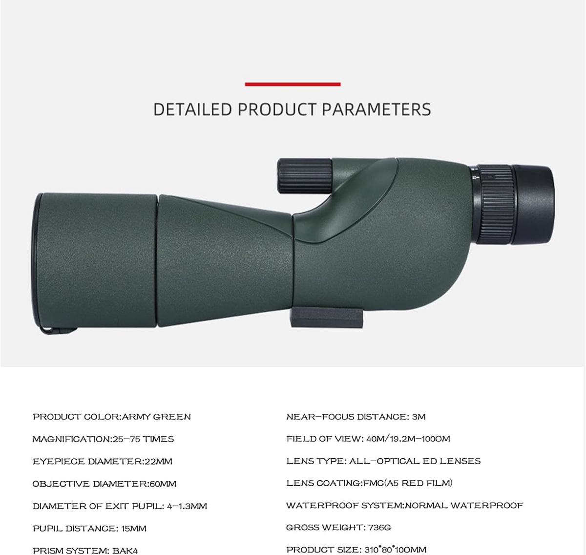 15–45x Zoom Monocular for Clear Viewing
