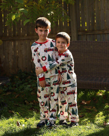 Family Christmas Pajamas for Truck with Christmas Tree Design