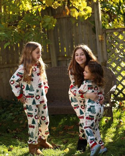 Family Christmas Pajamas for Truck with Christmas Tree Design