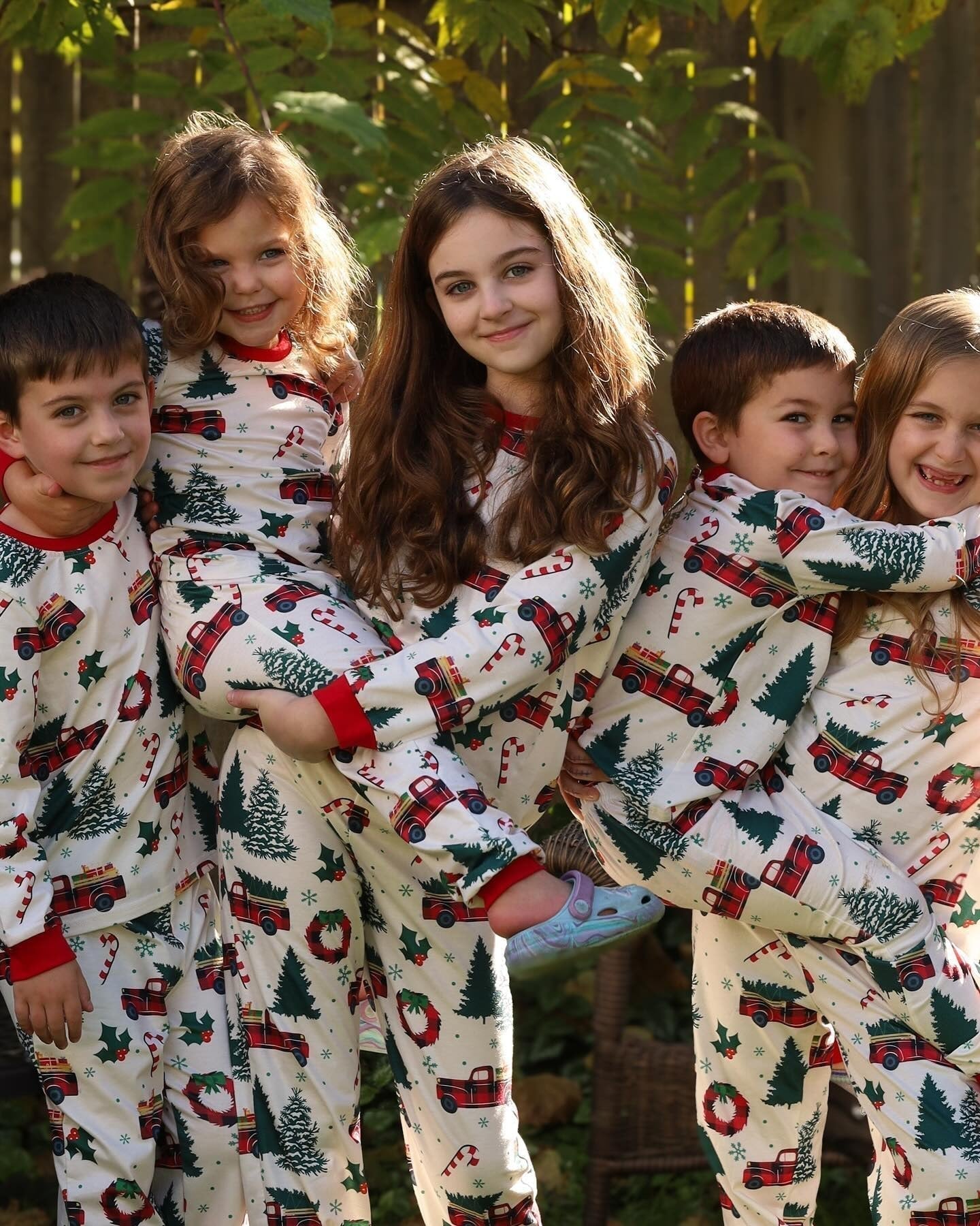 Family Christmas Pajamas for Truck with Christmas Tree Design