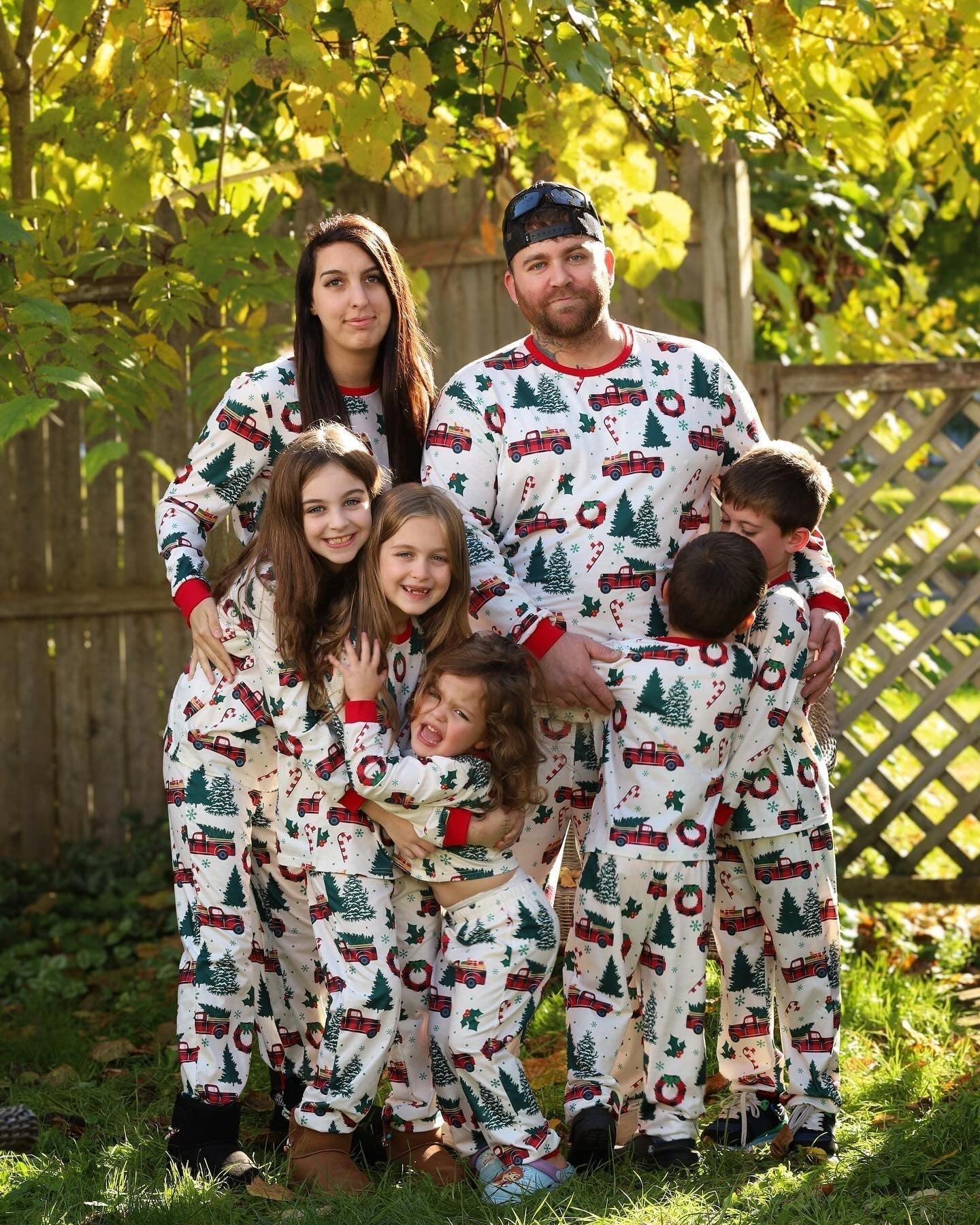 Family Christmas Pajamas for Truck with Christmas Tree Design