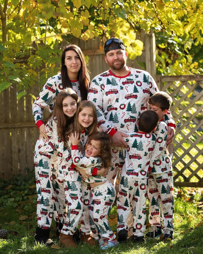 Family Christmas Pajamas for Truck with Christmas Tree Design