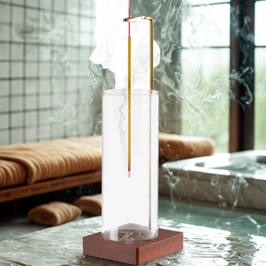 Elegant Glass Incense Holder with Removable Ash Catcher