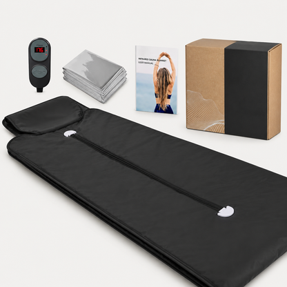 Portable Far Infrared Sauna Blanket with 6 Heat Settings, Arm Zippers & Auto Shut-Off