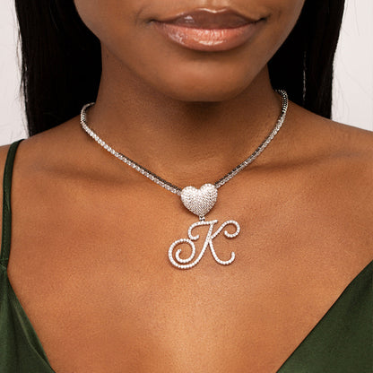 Personalized Crystal Heart Pendant Necklace