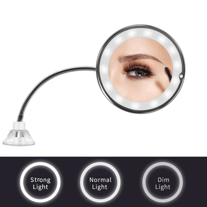 Illuminated 10x Magnifying Flex Mirror for Flawless Makeup