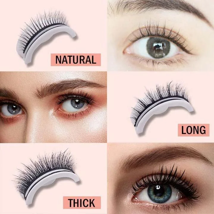 Self-Adhesive False Eyelashes for Quick Application - Natural Appearance