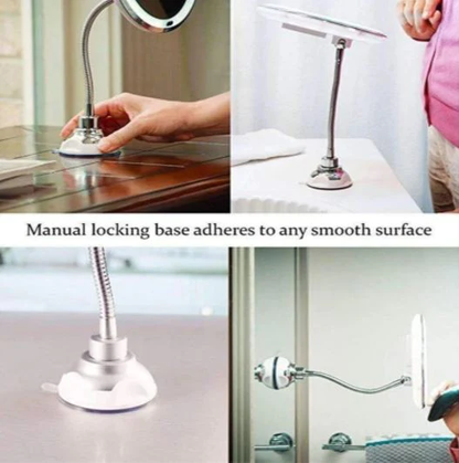 Illuminated 10x Magnifying Flex Mirror for Flawless Makeup