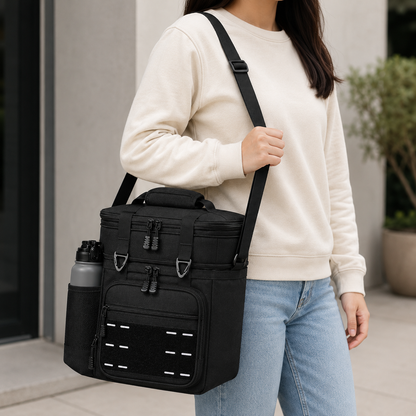 ChillGuard Insulated Lunch Carrier with Tactical Strap & Pockets