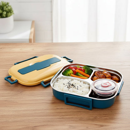 Thermal-Proof Stainless Steel Lunch Container with Separate Sections