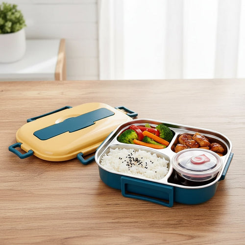 Thermal-Proof Stainless Steel Lunch Container with Separate Sections