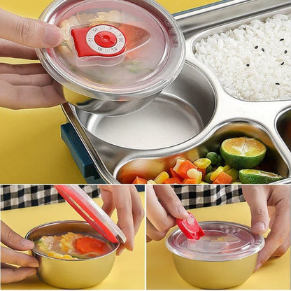 Thermal-Proof Stainless Steel Lunch Container with Separate Sections