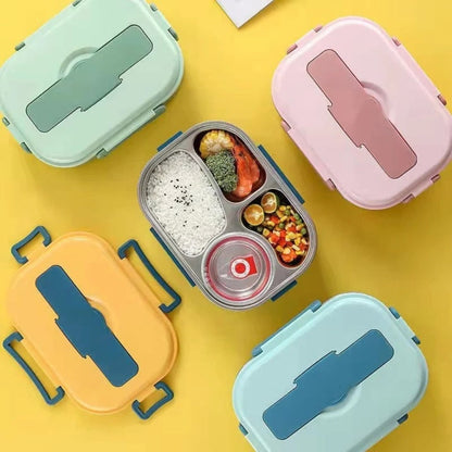 Thermal-Proof Stainless Steel Lunch Container with Separate Sections