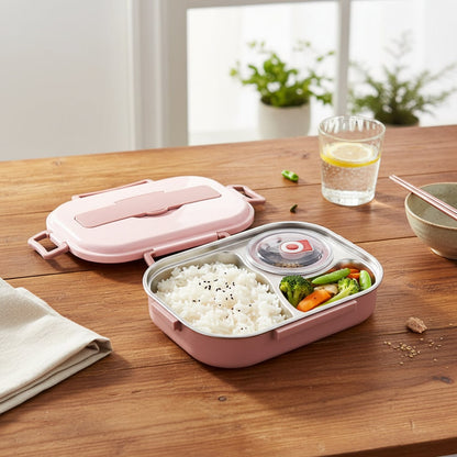 Thermal-Proof Stainless Steel Lunch Container with Separate Sections