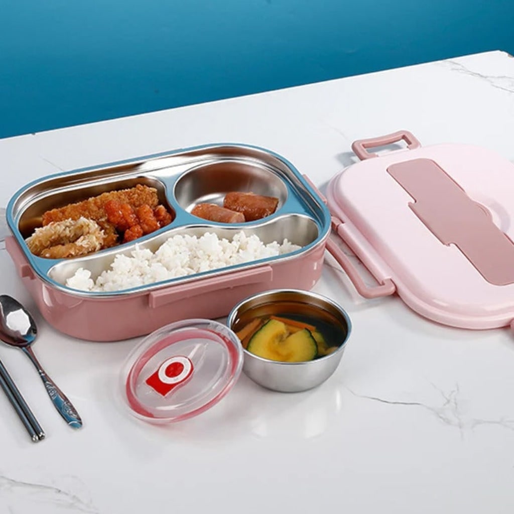 Thermal-Proof Stainless Steel Lunch Container with Separate Sections