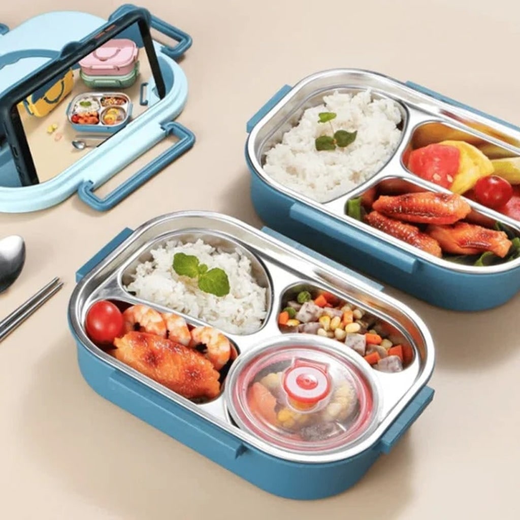 Thermal-Proof Stainless Steel Lunch Container with Separate Sections