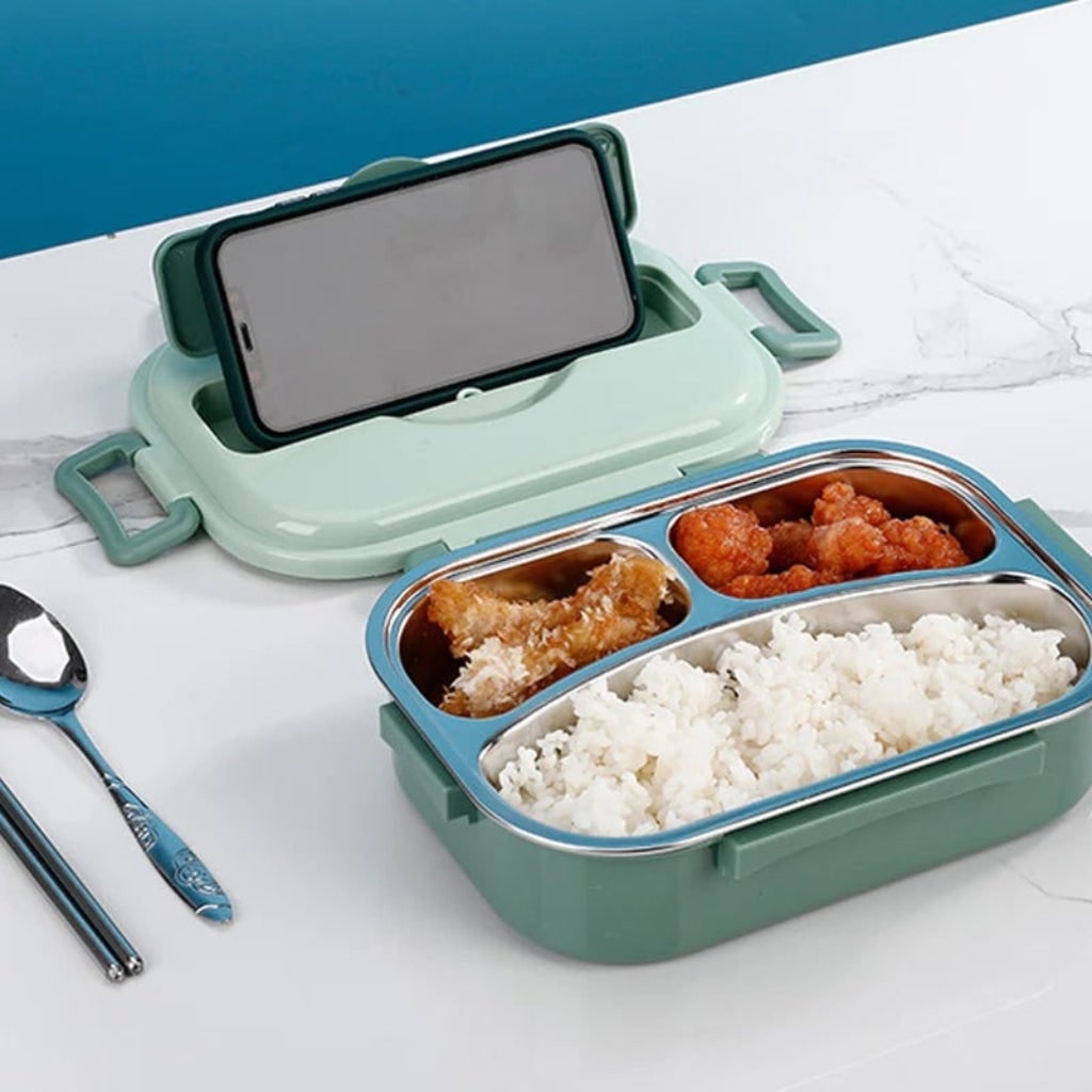 Thermal-Proof Stainless Steel Lunch Container with Separate Sections
