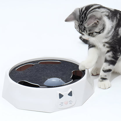 Dynamic Cat Play Station with Moving Mouse and Scratching Pad