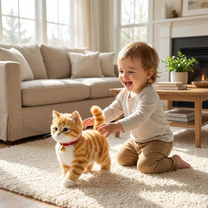 Engaging Plush Cat Robot with Lifelike Motion and Sounds