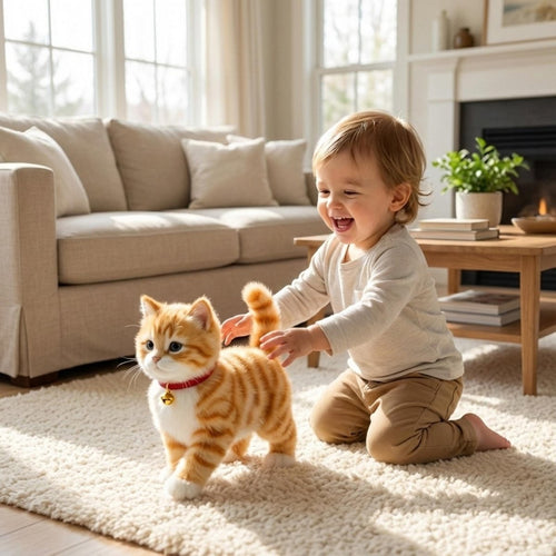 Engaging Plush Cat Robot with Lifelike Motion and Sounds