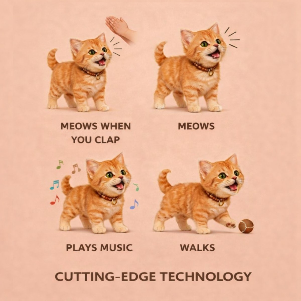 Engaging Plush Cat Robot with Lifelike Motion and Sounds