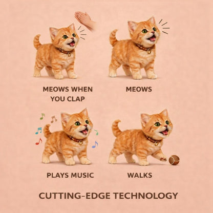 Engaging Plush Cat Robot with Lifelike Motion and Sounds